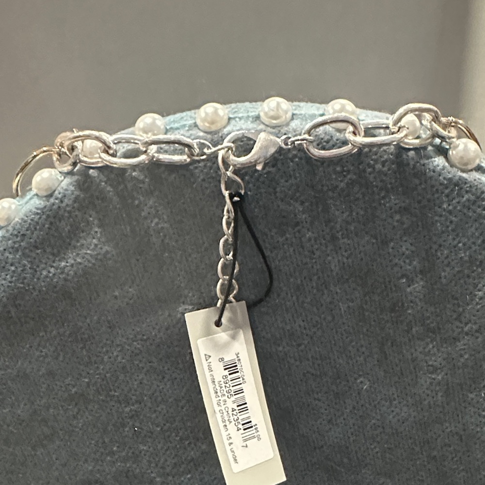 NWT: Robert Lee Morris Mixed Metal Hammered Silver and Gold Link Necklace - Picture 5 of 7